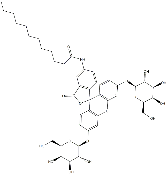 5-Dodecanoylaminofloresceindi-bD-갈락토피라노시드 구조식 이미지