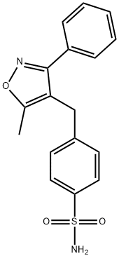 4-[(5-Methyl-3-phenyl-4-isoxazolyl)methyl]benzenesulfonamide 구조식 이미지