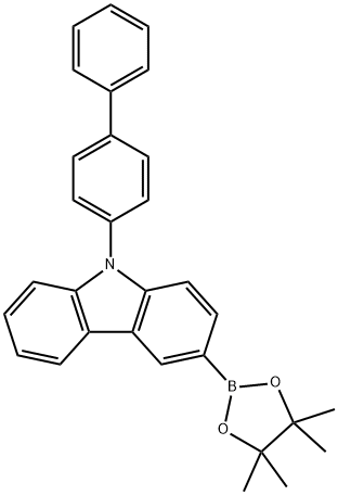 9H-Carbazole, 9-[1,1'-biphenyl]-4-yl-3-(4,4,5,5-tetraMethyl-1,3,2-dioxaborolan-2-yl)- 구조식 이미지