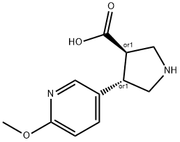 (+/-)-trans-4-(6-Methoxy-3-pyridinyl)-pyrrolidine-3-carboxylic acid Structure