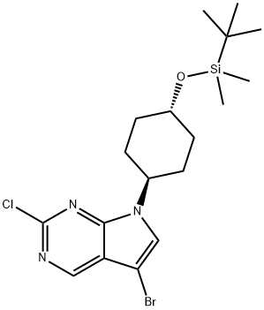 5-BroMo-7-[trans-4-(tert-butyldiMethylsilanyloxy)cyclohexyl]-2-chloro-7H-pyrrolo[2,3-d]pyriMidine Structure