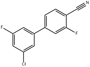 4-(3-Chloro-5-fluorophenyl)-2-fluorobenzonitrile Structure