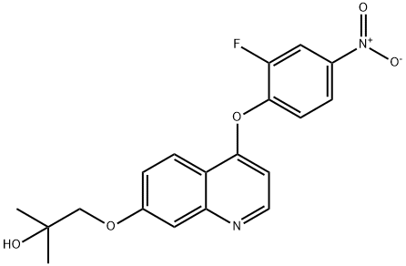 1-((4-(2-fluoro-4-nitrophenoxy)quinolin-7-yl)oxy)-2-Methylpropan-2-ol Structure