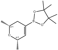 2-(2,6-diMethyl-3,6-dihydro-2H-pyran-4-yl)-4,4,5,5-tetraMethyl-1,3,2-dioxaborolane Structure