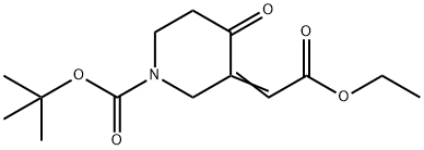 tert-Butyl 3-(2-ethoxy-2-oxoethylidene)-4-oxopiperidine-1-carboxylate Structure