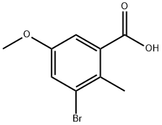 Benzoic acid, 3-broMo-5-Methoxy-2-Methyl- Structure