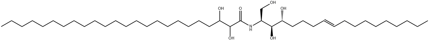 N-[(1S,2S,3R,7E)-2,3-Dihydroxy-1-(hydroxymethyl)-7-heptadecen-1-yl]-2,3-dihydroxytetracosanamide 구조식 이미지