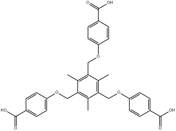 4,4',4''-(((2,4,6-triMethylbenzene-1,3,5-triyl)tris(Methylene))tris(oxy))tribenzoic acid Structure