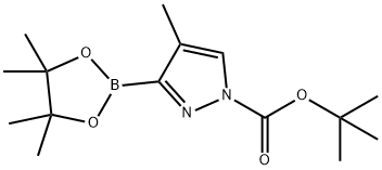 tert-Butyl 4-Methyl-3-(4,4,5,5-tetraMethyl-1,3,2-dioxaborolan-2-yl)-1H-pyrazole-1-carboxylate 구조식 이미지