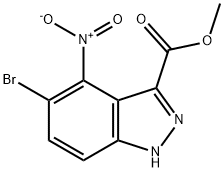 1H-Indazole-3-carboxylic acid, 5-broMo-4-nitro-, Methyl ester Structure