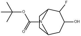 8-Boc-2-fluoro-8-aza-bicyclo[3.2.1]octan-3-ol 구조식 이미지