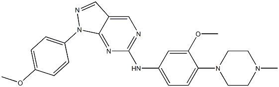 1H-Pyrazolo[3,4-d]pyriMidin-6-aMine, N-[3-Methoxy-4-(4-Methyl-1-piperazinyl)phenyl]-1-(4-Methoxyphenyl)- Structure