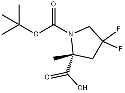 (2R)-1-Boc-4,4-difluoro-2-Methylpyrrolidine-2-carboxylic acid 구조식 이미지