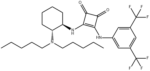 3-[[3,5-bis(trifluoroMethyl)phenyl]aMino]-4-[[(1R,2R)-2-(dipentylaMino)cyclohexyl]aMino]-3-Cyclobutene-1,2-dione 구조식 이미지