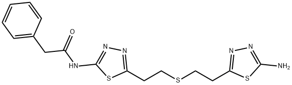 N-[5-[2-[[2-(5-AMino-1,3,4-thiadiazol-2-yl)ethyl]thio]ethyl]-1,3,4-thiadiazol-2-yl]-benzeneacetaMide 구조식 이미지