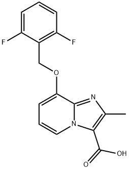 8-(2,6-Difluoro-benzyloxy)-2-Methyl-iMidazo[1,2-a]pyridine-3-carboxylic acid 구조식 이미지