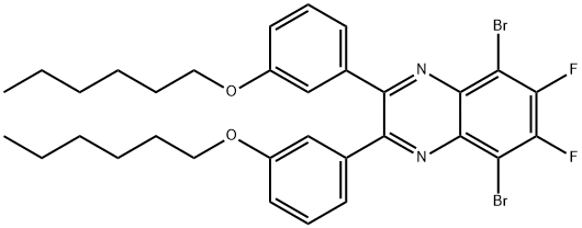 5,8-DibroMo-6,7-difluoro-2,3-bis(3-hexyloxyphenyl)quinoxaline Structure