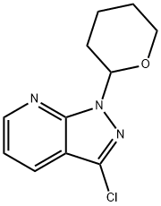 1H-Pyrazolo[3,4-b]pyridine, 3-chloro-1-(tetrahydro-2H-pyran-2-yl)- 구조식 이미지