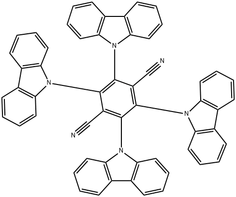 2,3,5,6-tetrakis(carbazol-9-yl)-1,4-dicyanobenzene Structure
