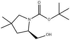 1-Pyrrolidinecarboxylic acid, 2-(hydroxyMethyl)-4,4-diMethyl-, 1,1-diMethylethyl ester, (2R)- Structure