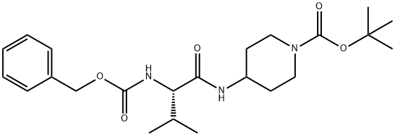 4-((S)-2-BenzyloxycarbonylaMino-3-Methyl-butyrylaMino)-piperidine-1-carboxylic acid tert-butyl ester Structure