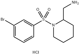 C-[1-(3-BroMo-benzenesulfonyl)-piperidin-2-yl]-MethylaMine hydrochloride Structure