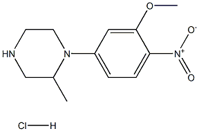 1-(3-Methoxy-4-nitro-phenyl)-2-Methyl-piperazine hydrochloride 구조식 이미지