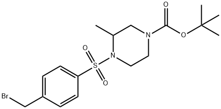 4-(4-BroMoMethyl-benzenesulfonyl)-3-Methyl-piperazine-1-carboxylic acid tert-butyl ester Structure