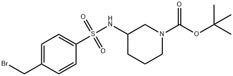 3-(4-BroMoMethyl-benzenesulfonylaMino)-piperidine-1-carboxylic acid tert-butyl ester 구조식 이미지