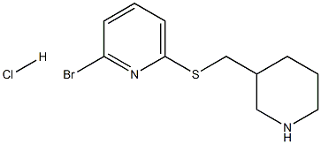 2-BroMo-6-(piperidin-3-ylMethylsulfanyl)-pyridine hydrochloride 구조식 이미지