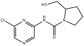 2-HydroxyMethyl-pyrrolidine-1-carboxylic acid (6-chloro-pyrazin-2-yl)-aMide 구조식 이미지