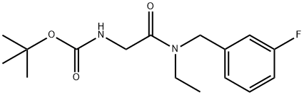 {[Ethyl-(3-fluoro-benzyl)-carbaMoyl]-Methyl}-carbaMic acid tert-butyl ester 구조식 이미지