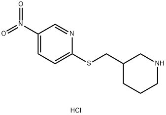 5-Nitro-2-(piperidin-3-ylMethylsulfanyl)-pyridine hydrochloride 구조식 이미지