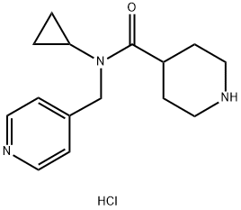 Piperidine-4-carboxylic acid cyclopropyl-pyridin-4-ylMethyl-aMide hydrochloride 구조식 이미지