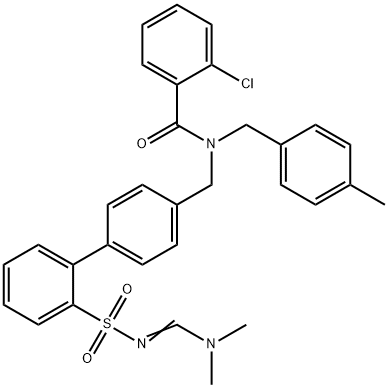 (Z)-2-chloro-N-((2'-(N-((diMethylaMino)Methylene)sulfaMoyl)biphenyl-4-yl)Methyl)-N-(4-Methylbenzyl)benzaMide Structure