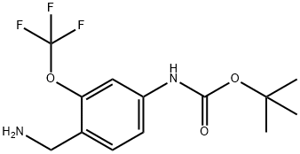 tert-butyl 4-(aminomethyl)-3-(trifluoromethoxy)phenylcarbamate 구조식 이미지