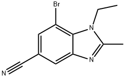 7-BroMo-1-ethyl-2-Methylbenzodiazole-5-carbonitrile Structure