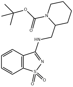 tert-Butyl 2-(((1,1-dioxidobenzo[d]isothiazol-3-yl)aMino)Methyl)piperidine-1-carboxylate Structure