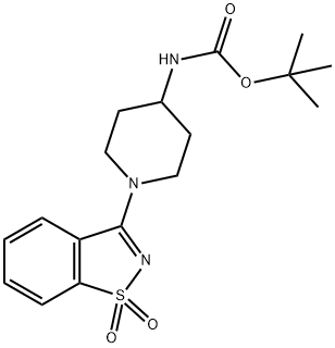 tert-Butyl (1-(1,1-dioxidobenzo[d]isothiazol-3-yl)piperidin-4-yl)carbaMate Structure