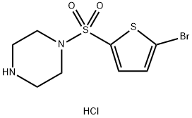 1-[(5-broMo-2-thienyl)sulfonyl]-Piperazine 구조식 이미지