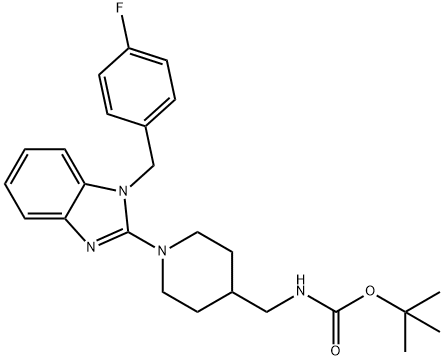 tert-butyl ((1-(1-(4-fluorobenzyl)-1H-benzo[d]iMidazol-2-yl)piperidin-4-yl)Methyl)carbaMate Structure