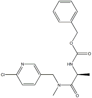 {(S)-1-[(6-Chloro-pyridin-3-ylMethyl)-Methyl-carbaMoyl]-ethyl}-carbaMic acid benzyl ester 구조식 이미지