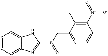 2-(((3-Methyl-4-nitropyridin-2-yl)Methyl)sulfinyl)-1H- benzo[d]iMidazole 구조식 이미지