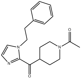 1-(4-(1-PHENETHYL-1H-IMIDAZOLE-2-CARBONYL)PIPERIDIN-1-YL)ETHANONE Structure