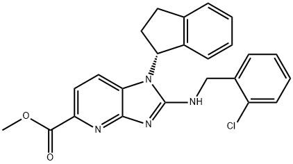 (R)-Methyl 2-(2-chlorobenzylaMino)-1-(2,3-dihydro-1H-inden-1-yl)-1H-iMidazo[4,5-b]pyridine-5-carboxylate Structure