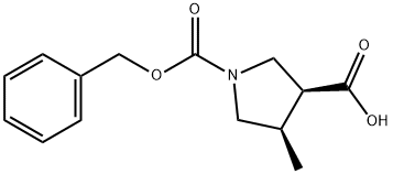(3S,4R)-1-Cbz-4-Methylpyrrolidine-3-carboxylic Acid 구조식 이미지