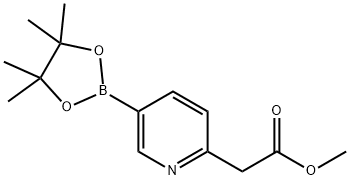 2-Pyridineacetic acid, 5-(4,4,5,5-tetraMethyl-1,3,2-dioxaborolan-2-yl)-, Methyl ester 구조식 이미지