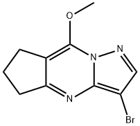 3-BroMo-8-Methoxy-6,7-dihydro-5H-cyclopenta[d]pyrazolo[1,5-a]pyriMidine 구조식 이미지