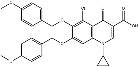 5-Chloro-1-cyclopropyl-1,4-dihydro-6,7-bis[(4-methoxyphenyl)methoxy]-4-oxo-3-quinolinecarboxylic acid 구조식 이미지
