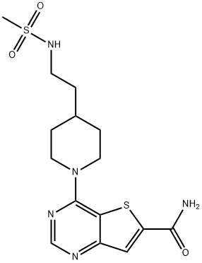 Thieno[3,2-d]pyriMidine-6-carboxaMide, 4-[4-[2-[(Methylsulfonyl)aMino]ethyl]-1-piperidinyl]- 구조식 이미지